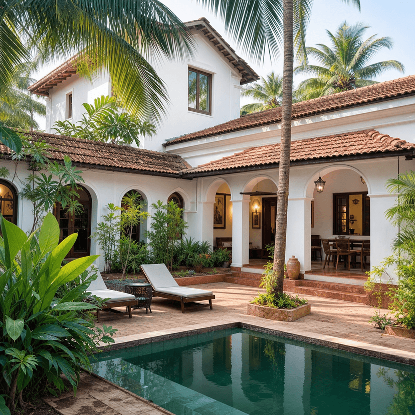 Goa palm courtyard villa exterior